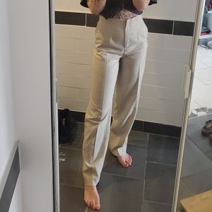 H&M twill/linen look wide pants